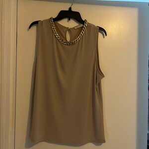 Calvin Klein Chain Detail Tan Sleeveless Top